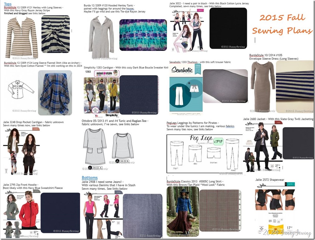 2015 Fall Sewing Plans